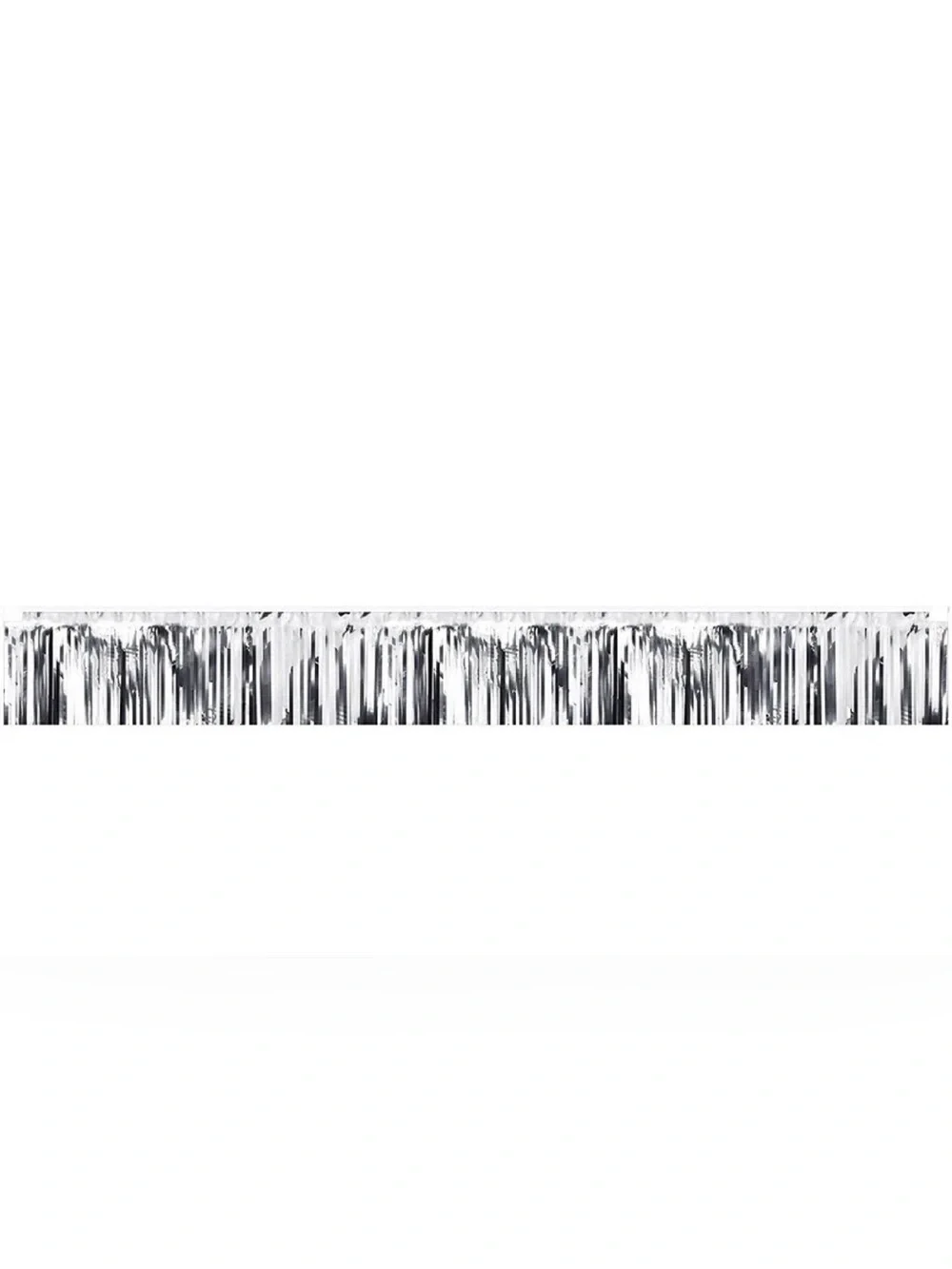 Silver Metallic Party Foil Fringe Banner Garland– Party Decoration, 9.84”x118”